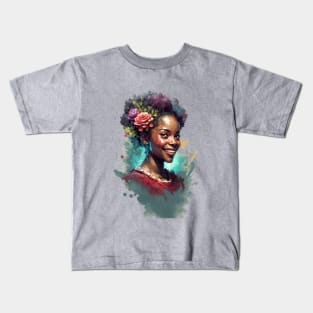 Watercolour print of a beautiful Black Queen Kids T-Shirt